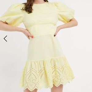 Glamorous Dress with open back and broderie hem